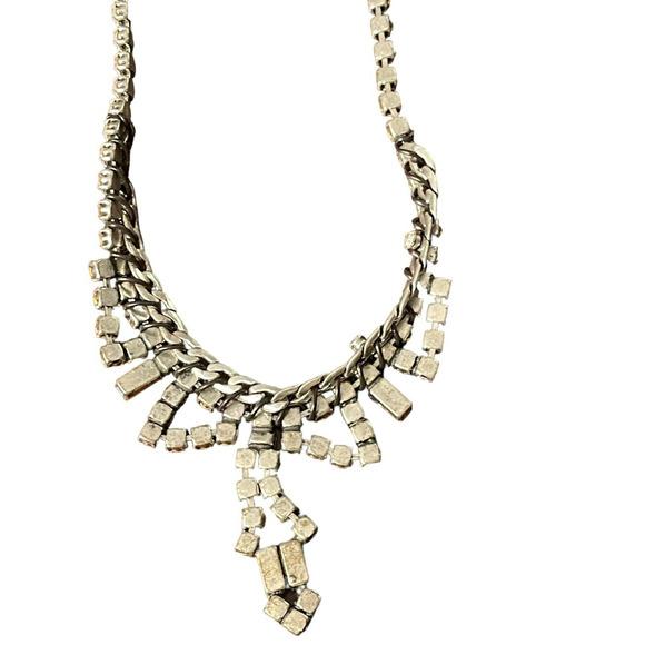 Fossil Nice Ice Necklace Silver Chain with Clear Rhinestone Crystals Elegant NWT - Picture 5 of 8